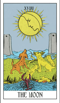 Tarot - Trekk dagens tarotkort gratis her 7 The Moon (Månen)